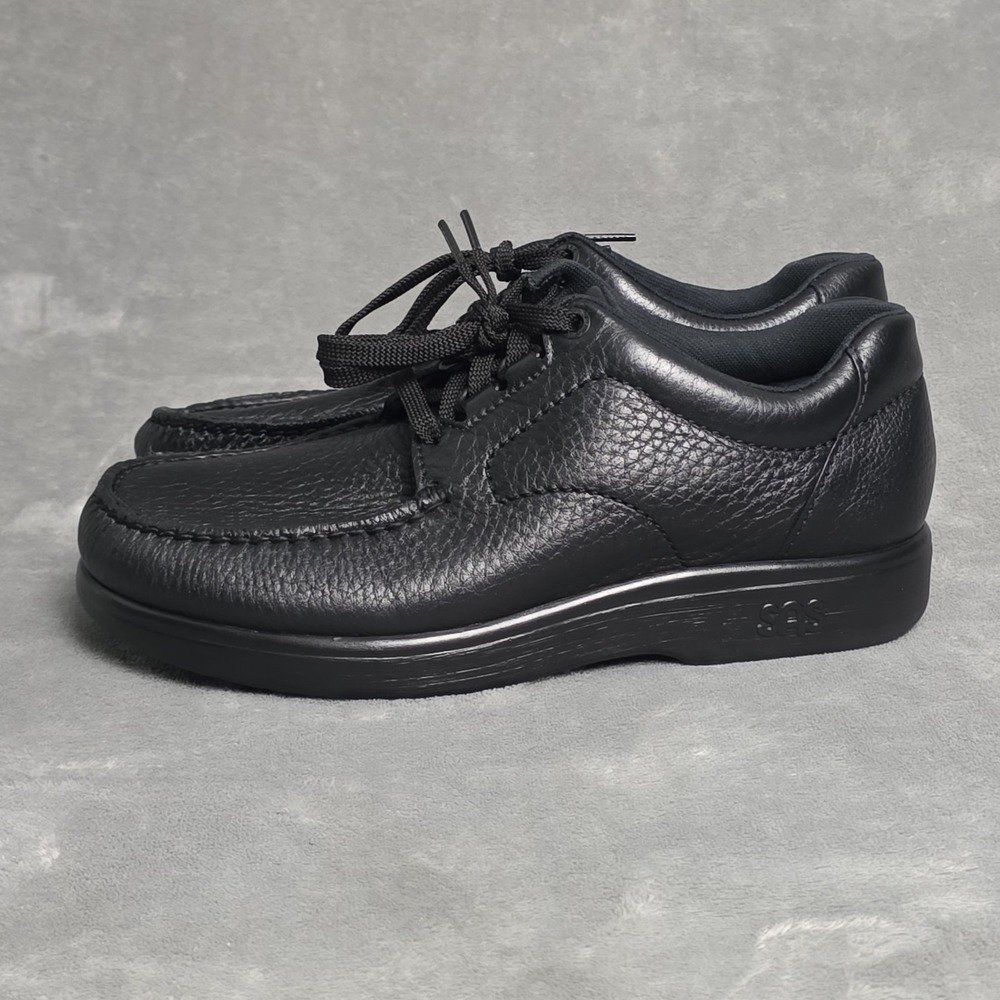 SAS Men's Bout Time Black Pebbled Leather Comfort Shoes Size 8 M 2930615